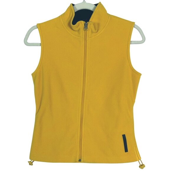 Abercrombie and Fitch Yellow Zipper Fleece Vest, Women's Small, 100% Polyester - Picture 1 of 8